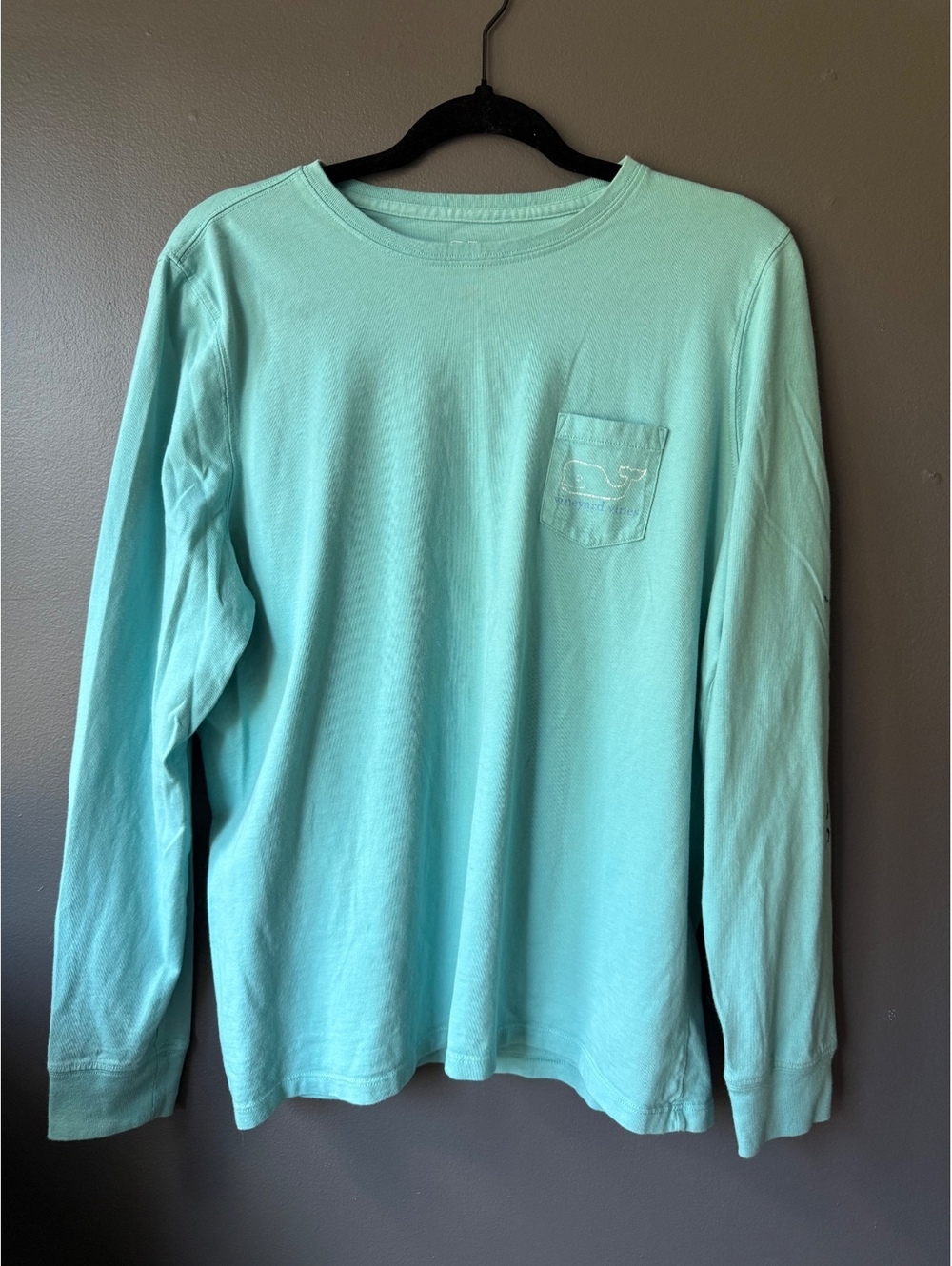 Vineyard Vines Men's Long Sleeve Pocket Tee in Turquoise XL